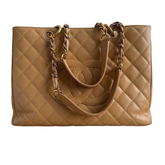 Chanel Grand Shopping Tote Caviar Beige - Picture 5 of 16